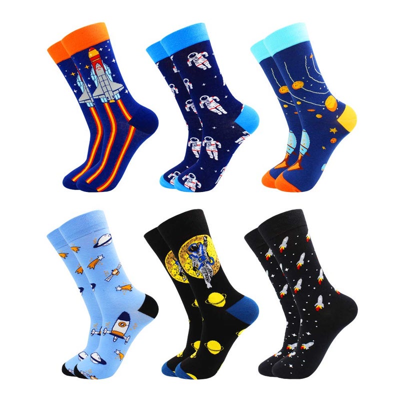 TOEJYJ TOEJY Fun Crazy Funny Dress Socks for Men, Cute Novelty Cool Silly Funky Pattern Graphic Calf Cotton Crew Socks Gift - Image 1
